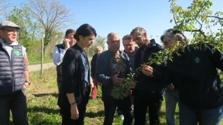 La FDSEA et les services de l'État sur une exploitation après le gel